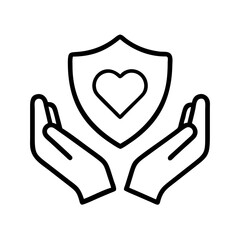 Poster - Hands holding heart shield vector illustration for charity love protection and care concept design 95