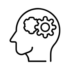 Poster - Mind gears icon representing thinking process, mental health, and problem solving ability concept