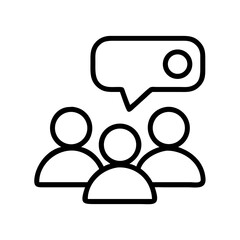 Poster - Group discussion forum community meeting with speech bubble icon vector illustration concept design