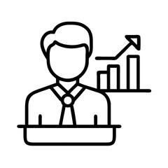 Poster - Business growth chart presentation icon for financial success and market analysis strategy plan