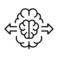 Poster - Brainstorming and creative thinking concept with brain and arrows for innovation and ideas process