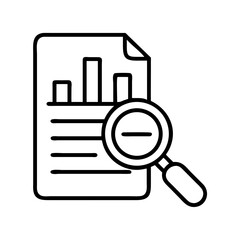 Poster - Data analysis report with magnifying glass icon for business insight and statistics review concept