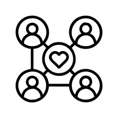 Poster - Social network connection with heart, community and people concept vector illustration graphic design