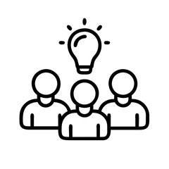 Poster - Teamwork brainstorming session concept icon vector illustration for creative idea generation process