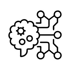 Poster - Artificial intelligence brain circuit board technology machine learning neural network concept icon