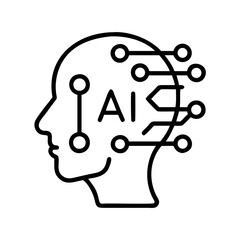 Poster - Ai artificial intelligence machine learning neural network head brain technology innovation concept icon