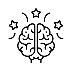 Poster - Brain power and intelligence concept with stars for success and creative thinking design vector