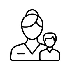 Poster - Mother child vector icon illustration, family care and support, motherhood and childhood concept design