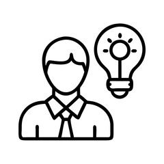 Poster - Business man idea generation and innovation with lightbulb concept for creative thinking process