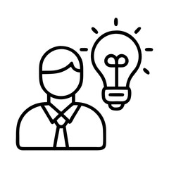 Poster - Creative idea generation concept showing a businessman with lightbulb for innovation and solution