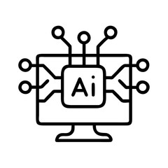 Poster - Ai artificial intelligence machine learning computer technology neural network icon vector graphic