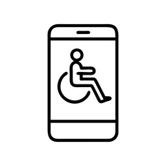 Poster - Accessibility app for disabled people on smartphone vector icon for disability awareness design