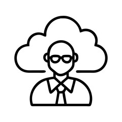Poster - Cloud computing expert icon, data scientist, cloud engineer, network architect, cloud solutions architect