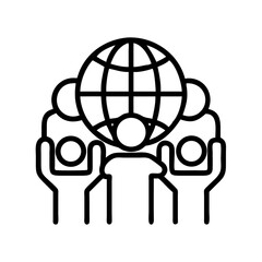 Poster - Global community support and teamwork vector illustration for social responsibility initiatives and unity
