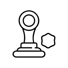 Poster - Explore the detailed outline of a rubber stamp tool for office supplies and business document marking needs today