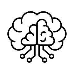 Poster - Artificial intelligence brain outline icon for ai technology and machine learning concept design