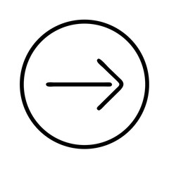 Poster - Right arrow icon in circle vector illustration for navigation next direction sign and symbol design