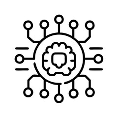Poster - Artificial intelligence ai brain neural network machine learning technology icon vector design