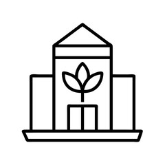 Poster - Eco friendly architecture building with plant icon vector illustration for sustainable design concept