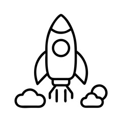 Poster - Rocket ship launch vector illustration for startup business and space exploration concept design icon