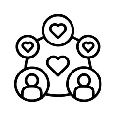 Poster - Community love network connection social media engagement relationship icon vector graphic design