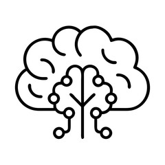 Poster - Ai brain technology tree vector illustration for artificial intelligence and machine learning concept