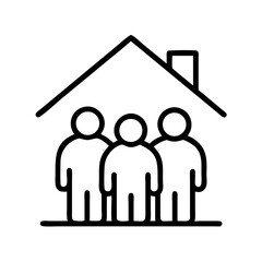 Poster - Family home icon vector illustration, family house, real estate, home insurance, property, shelter