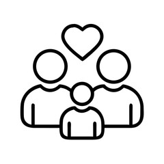 Poster - Family love icon vector illustration, loving family with child, family support and care concept image