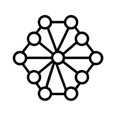 Poster - Geometric network diagram illustration with connected nodes and lines for data visualization use case