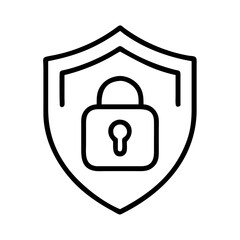 Poster - Security shield with padlock icon for data protection and cyber security solutions illustration