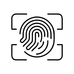 Poster - Fingerprint scan identity authentication security biometric access control system technology concept icon