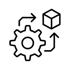 Poster - Gear mechanism process automation cube workflow diagram for business and engineering applications