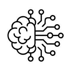 Poster - Artificial intelligence brain technology concept for neural network and machine learning vector icon