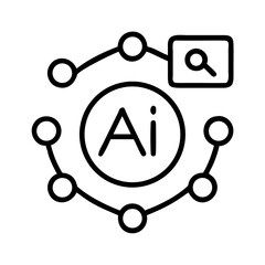 Poster - Ai artificial intelligence search technology icon for machine learning and neural network research