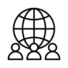 Poster - global community network icon vector illustration representing international collaboration and conne