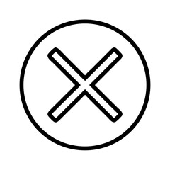 Poster - Cross mark icon vector illustration in circle shape design for delete remove or close button symbol 95char