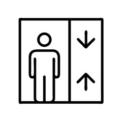Poster - Elevator icon vector illustration, lift symbol, passenger transportation, accessibility sign for building