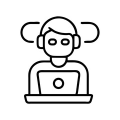 Poster - Find customer service representative online call center support agent icon vector illustration for web design