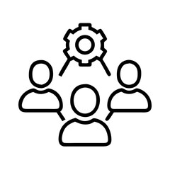 Poster - Teamwork collaboration process management strategy icon vector for business and organization success design