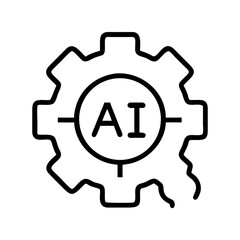 Poster - Ai machine learning technology concept icon with gear and target for artificial intelligence systems