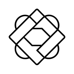 Poster - geometric knot vector design element for logo design interlocking shape abstract line art pattern gr