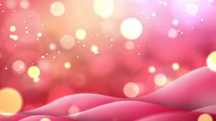 Poster - Abstract Pink and Gold: A soft, abstract background featuring gently curving pink forms set against a warm, diffused backdrop of golden bokeh, creating a dreamy and elegant ambiance.