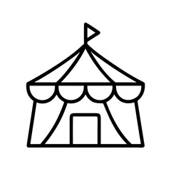 Poster - Outline circus tent vector illustration for event design, carnival, fair, and party decoration icon