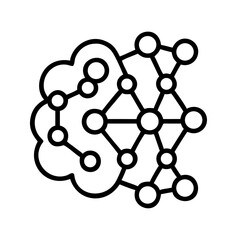 Poster - Network brain connection icon for ai artificial intelligence neural network and machine learning concept design