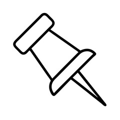 Poster - Vector graphic of a black outline push pin for bulletin board notice board or cork board design element