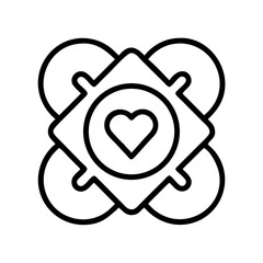 Poster - Heart love symbol vector graphic design, romantic heart icon, love heart illustration, heart outline design