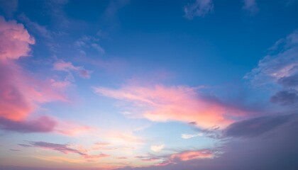 sky in the pink and blue colors effect of light pastel colored of sunset clouds cloud on the sunset 