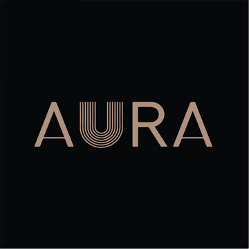 Elegant Minimalist AURA Logo with Unique Typography Design.eps