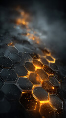 Poster - Futuristic high-tech background with sleek lines and glowing elements, symbolizing innovation, digital progress, and technology advancement. Perfect for tech events and presentations. Caption space in