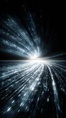 Poster - Futuristic high-tech background with sleek lines and glowing elements, symbolizing innovation, digital progress, and technology advancement. Perfect for tech events and presentations. Caption space in